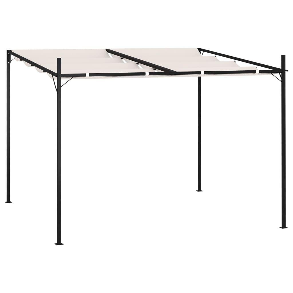 Havepavillon med udtrækkeligt tag 300x300x233 cremefarvet