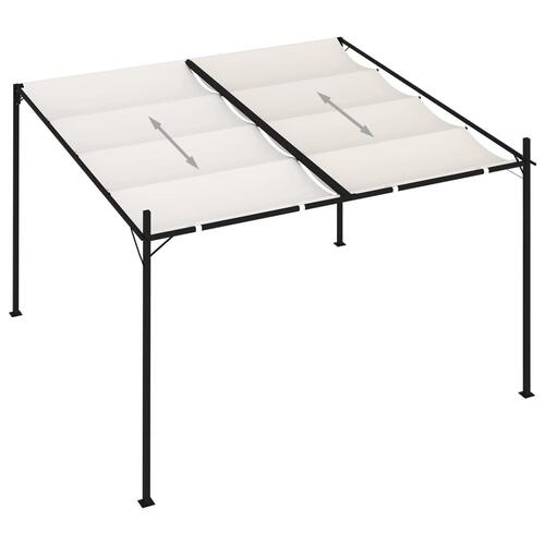 Havepavillon med udtrækkeligt tag 300x300x233 cremefarvet