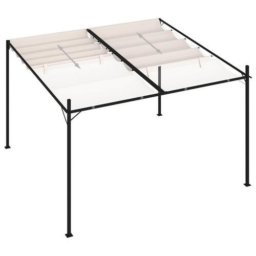 Havepavillon med udtrækkeligt tag 300x300x233 cremefarvet