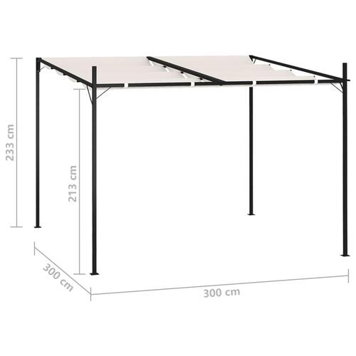 Havepavillon med udtrækkeligt tag 300x300x233 cremefarvet