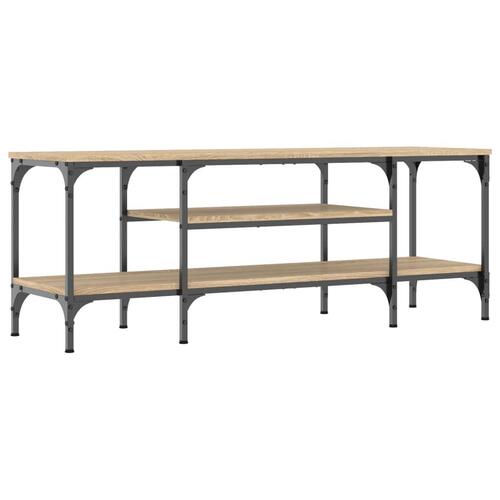 Tv-bord 121x35x45 cm konstrueret træ og jern sonoma-eg