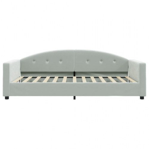 Daybed i velour 100 × 200 cm - lysegrå sovesofa