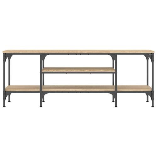 Tv-bord 121x35x45 cm konstrueret træ og jern sonoma-eg