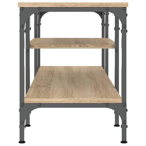 Tv-bord 121x35x45 cm konstrueret træ og jern sonoma-eg
