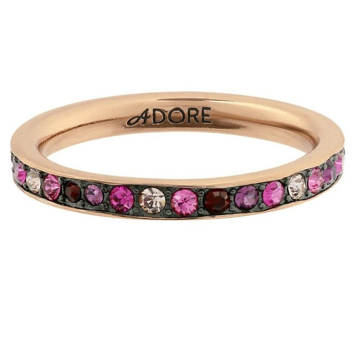 Adore ring til kvinder, pink sten - str. 12