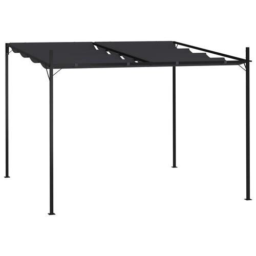 Havepavillon med udtrækkeligt tag 300x300x233 cm antracitgrå