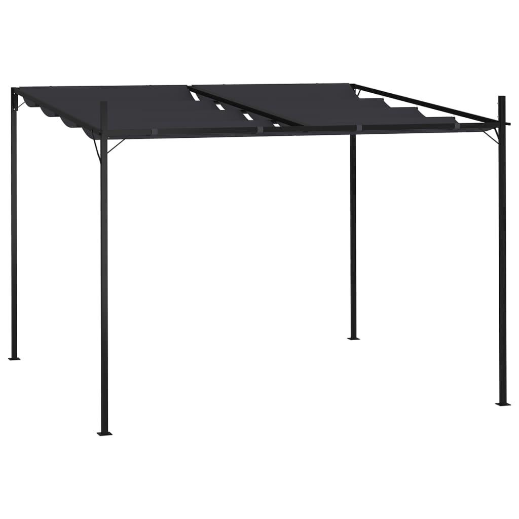 Havepavillon med udtrækkeligt tag 300x300x233 cm antracitgrå