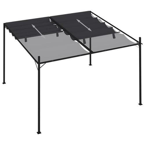 Havepavillon med udtrækkeligt tag 300x300x233 cm antracitgrå