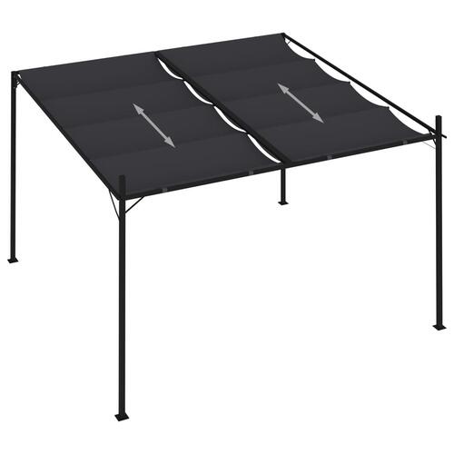 Havepavillon med udtrækkeligt tag 300x300x233 cm antracitgrå