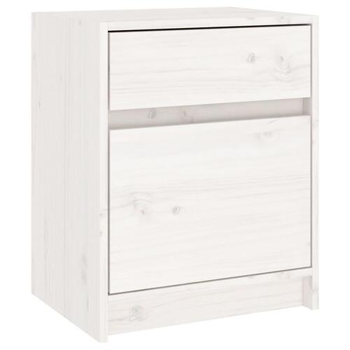 Sengeskab 40x31x50 cm massivt fyrretræ hvid