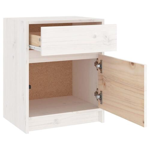 Sengeskab 40x31x50 cm massivt fyrretræ hvid