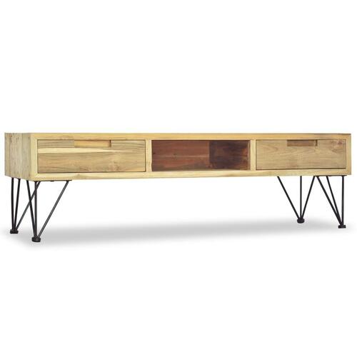 TV-skab 120 x 35 x 35 cm massivt teaktræ