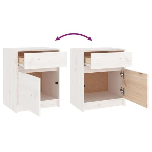 Sengeskab 40x31x50 cm massivt fyrretræ hvid