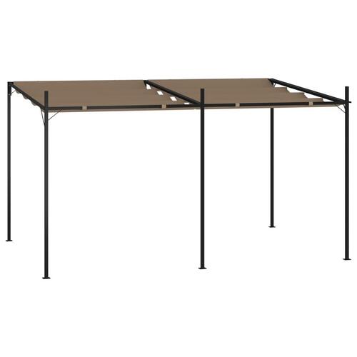 Havepavillon med udtrækkeligt tag 400x300x233 cm gråbrun
