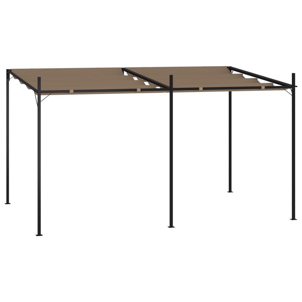 Havepavillon med udtrækkeligt tag 400x300x233 cm gråbrun