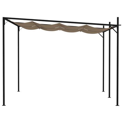 Havepavillon med udtrækkeligt tag 400x300x233 cm gråbrun