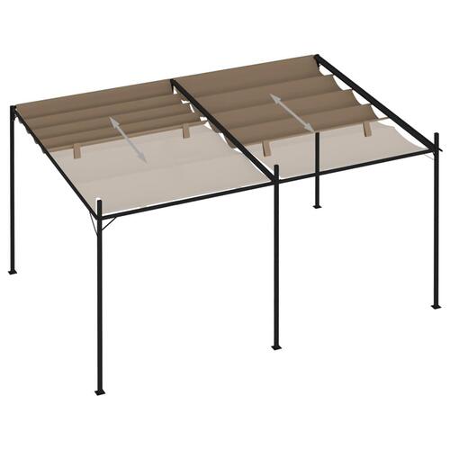 Havepavillon med udtrækkeligt tag 400x300x233 cm gråbrun