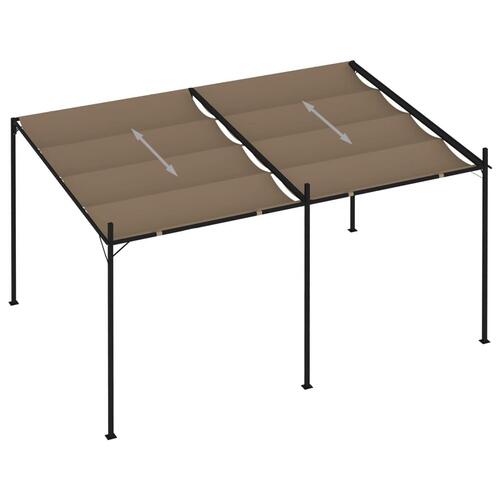 Havepavillon med udtrækkeligt tag 400x300x233 cm gråbrun