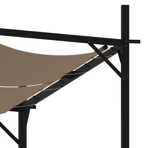Havepavillon med udtrækkeligt tag 400x300x233 cm gråbrun
