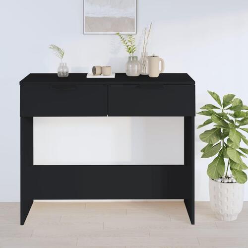 Konsolbord 90x36x75 cm konstrueret træ sort