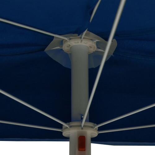 Halv parasol med stang 180x90 cm azurblå