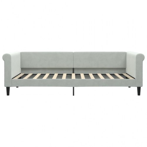 Daybed 90 x 200 cm i velour - lysegrå