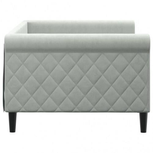 Daybed 90 x 200 cm i velour - lysegrå