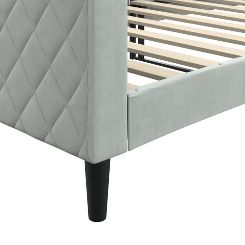 Daybed 90 x 200 cm i velour - lysegrå