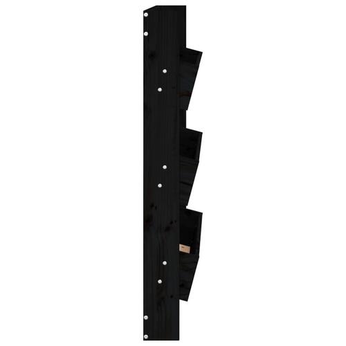 Plantevæg 60x18,5x110 cm 3 niveauer massivt fyrretræ sort