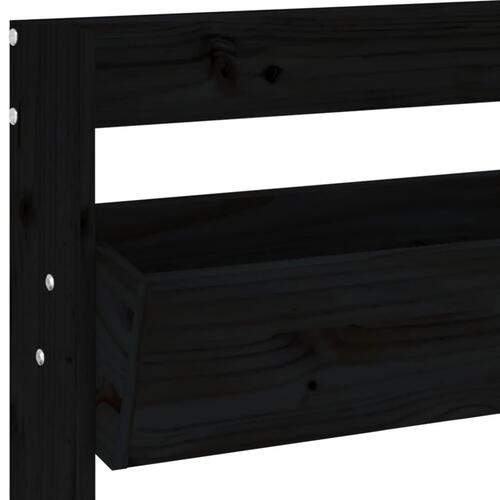 Plantevæg 60x18,5x110 cm 3 niveauer massivt fyrretræ sort