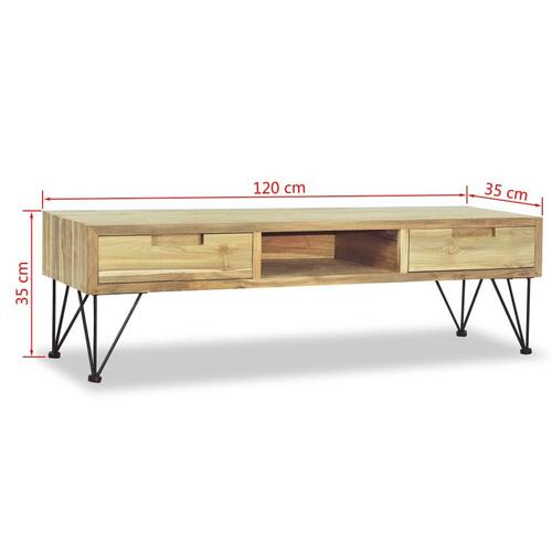 TV-skab 120 x 35 x 35 cm massivt teaktræ