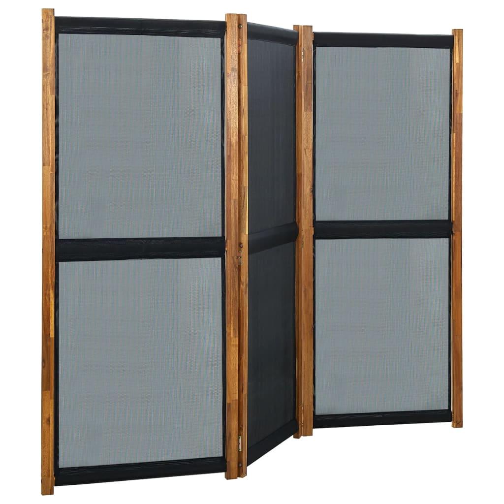 3-panels rumdeler 210x170 cm sort