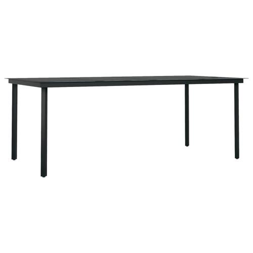 Spisebordssæt til haven 9 dele med hynder polyrattan og glas