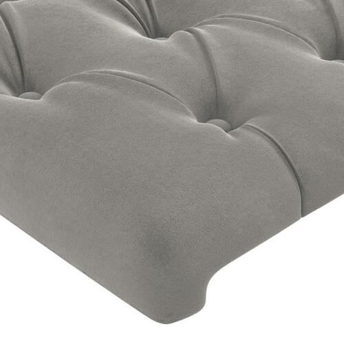 Sengegavl med LED-lys 80x7x78/88 cm velour lysegrå