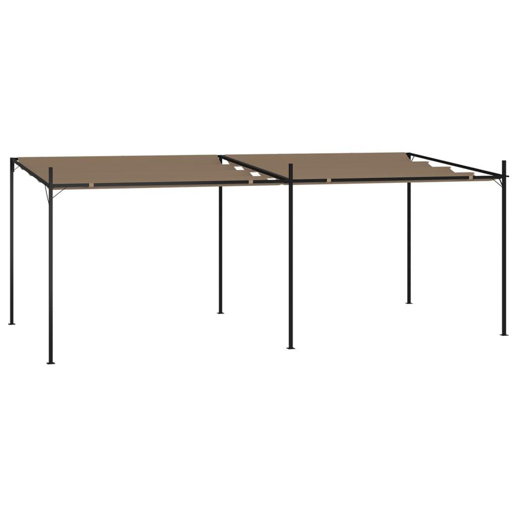 Havepavillon med udtrækkeligt tag 600x300x233 cm gråbrun
