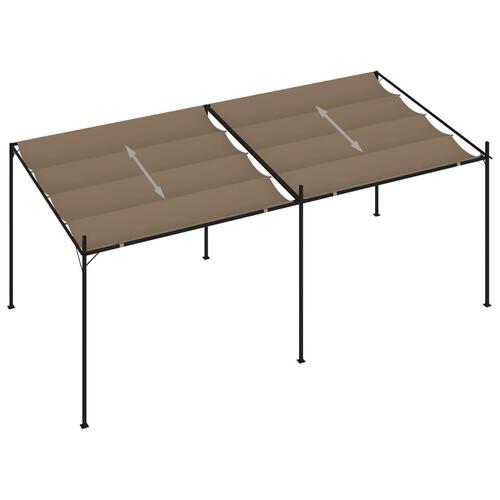 Havepavillon med udtrækkeligt tag 600x300x233 cm gråbrun