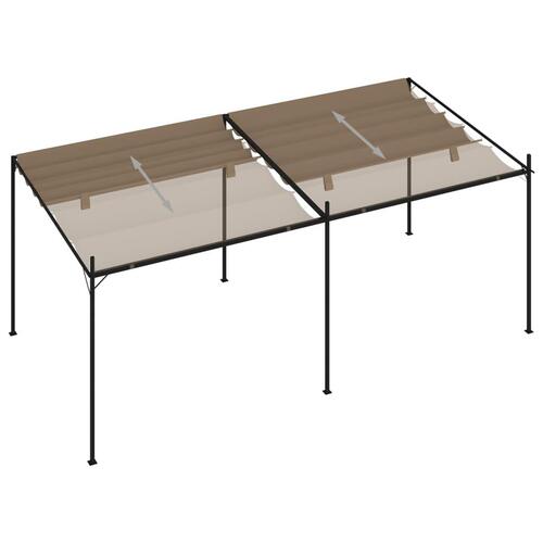 Havepavillon med udtrækkeligt tag 600x300x233 cm gråbrun