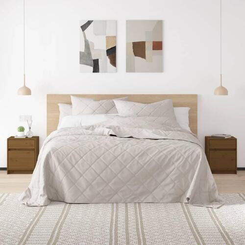 Sengeskabe 2 stk. 40x31x50 cm massivt fyrretræ gyldenbrun