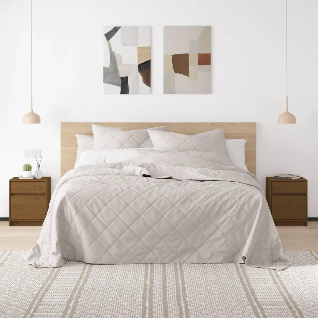 Sengeskabe 2 stk. 40x31x50 cm massivt fyrretræ gyldenbrun