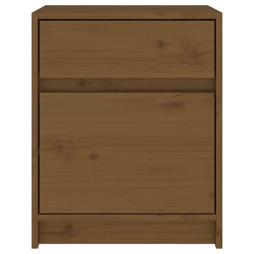 Sengeskabe 2 stk. 40x31x50 cm massivt fyrretræ gyldenbrun