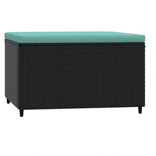 Fodskamler til have 2 stk. med hynder polyrattan sort