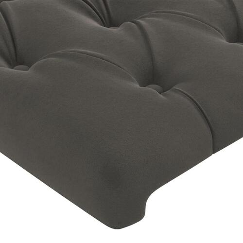 Sengegavl med LED-lys 80x7x78/88 cm velour mørkegrå