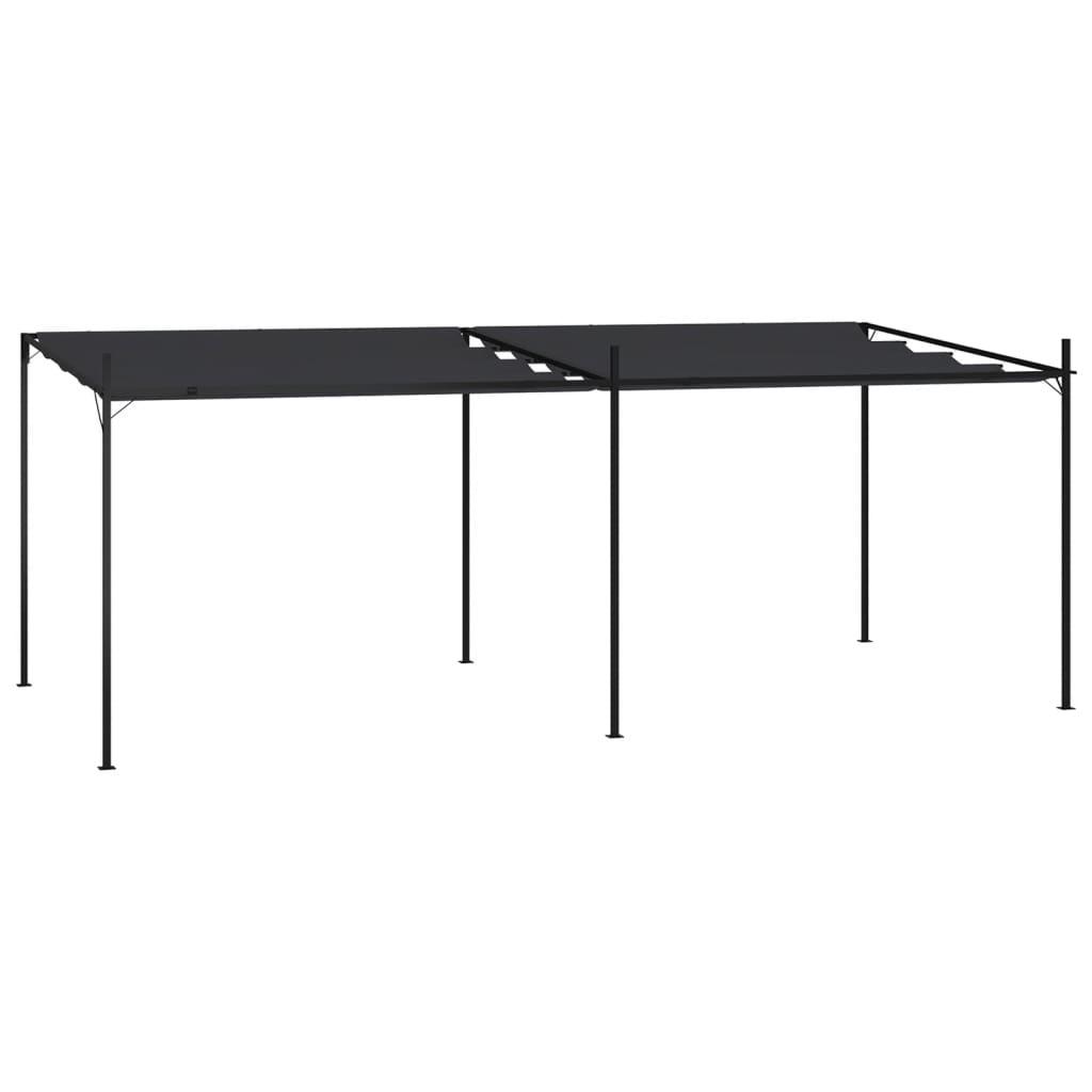 Havepavillon med udtrækkeligt tag 600x300x233 cm antracitgrå