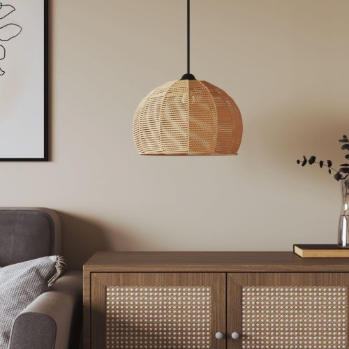 Lampeskærm til loftlampe Ø36 × 26 cm - jern med papirreb