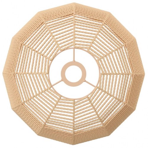 Lampeskærm til loftlampe Ø36 × 26 cm - jern med papirreb