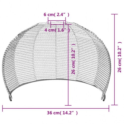 Lampeskærm til loftlampe Ø36 × 26 cm - jern med papirreb