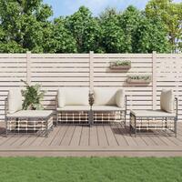 Loungesæt til haven 4 dele med hynder polyrattan antracitgrå