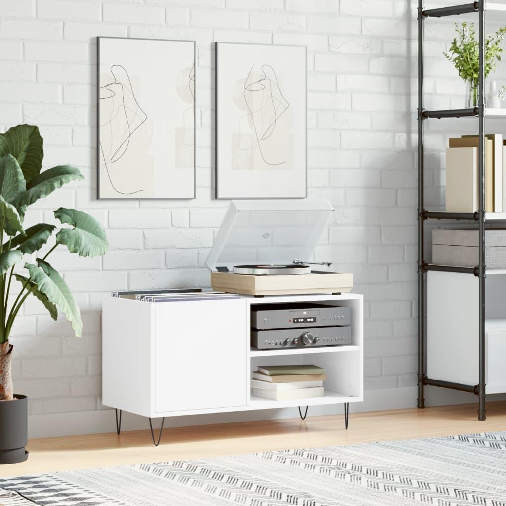 Vinylskab 85x38x48 cm konstrueret træ hvid