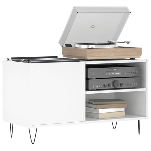 Vinylskab 85x38x48 cm konstrueret træ hvid