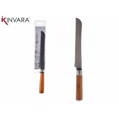 Kinvara brødkniv - savtakket, rustfrit stål og bambus/træ, 32 cm